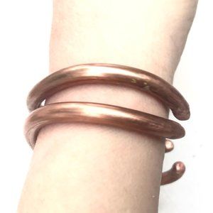 2 Pure Solid Copper Heavy Copper Cuff Bracelets